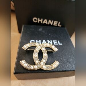 Authentic CHANEL Brooch With Box And Bag